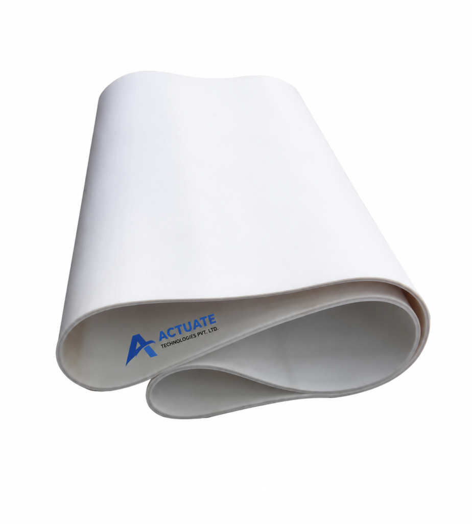 White PVC Food Grade Conveyor Belts by Actuate Technologies