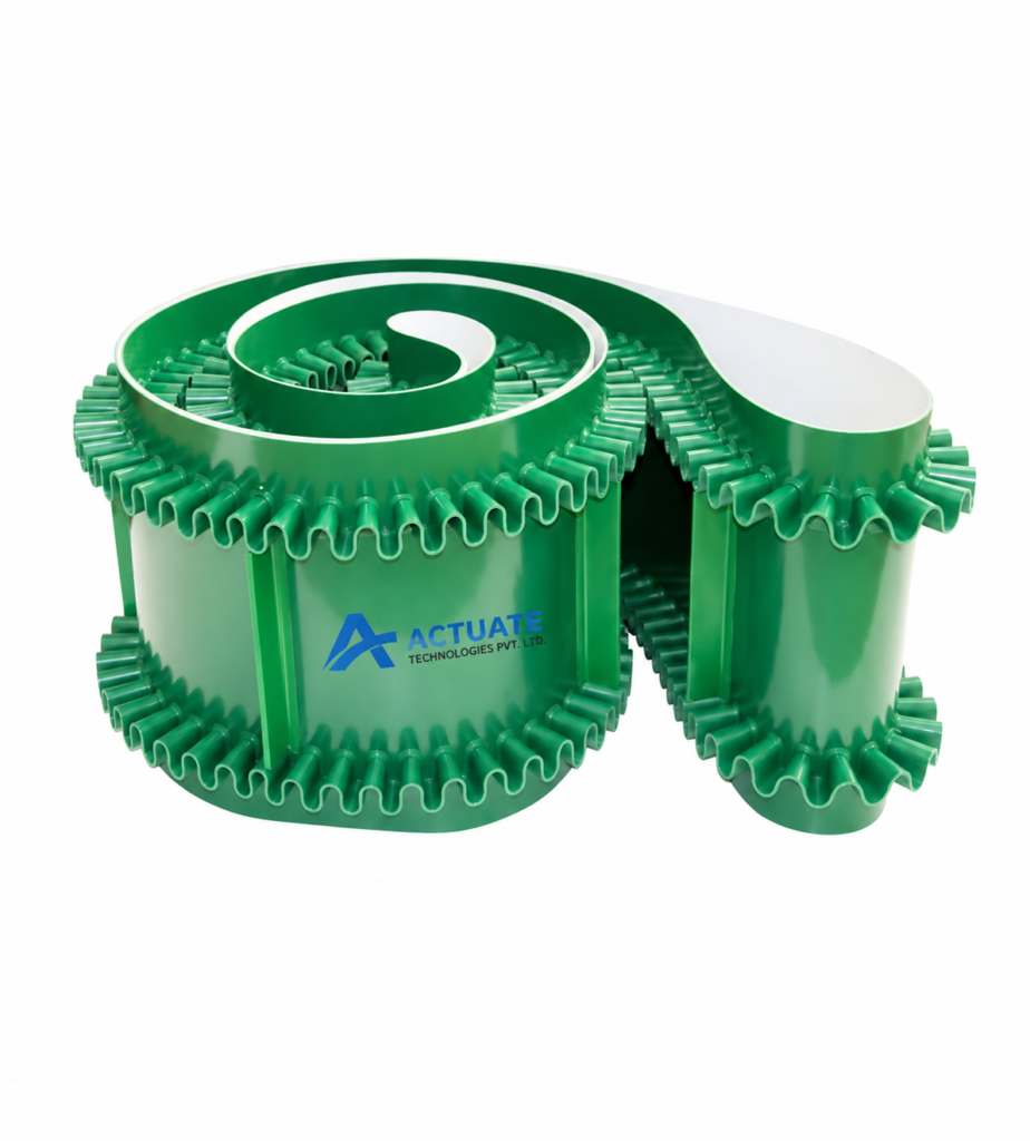 Ultrasonically Welded Sidewall Cleated Conveyor Belt by Actuate Technologies