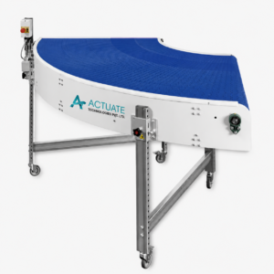 180 Degree Curved Modular Belt Conveyor by Actuate Technologies Pvt. Ltd. for Industrial Material Handling