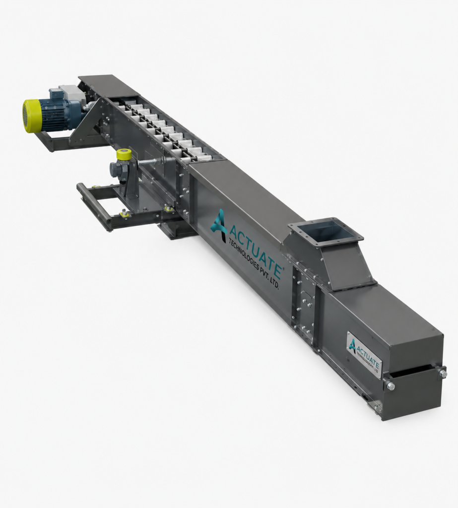 Industrial Drag Chain Conveyor by Actuate Technologies Pvt. Ltd. for Bulk Material Handling