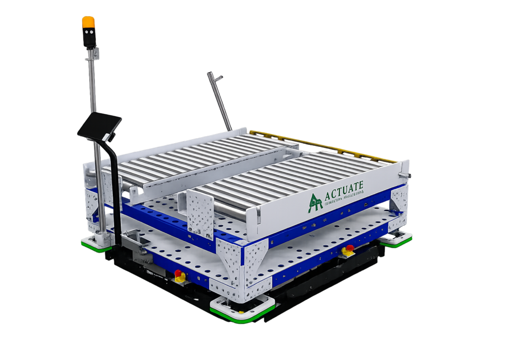 AGV Roller Conveyor by Actuate Technologies Pvt. Ltd. for Automated Material Handling and Pallet Transfer