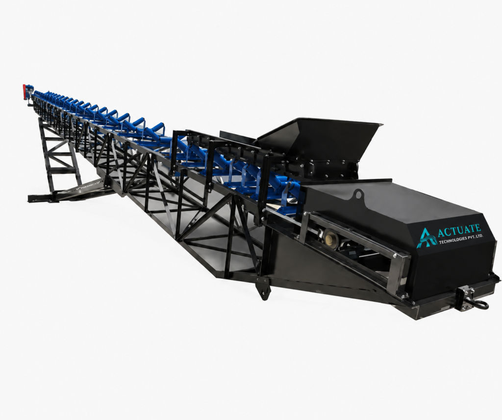 Radial Stacking Conveyor by Actuate Technologies Pvt. Ltd. for Bulk Material Handling and Stockpile Management