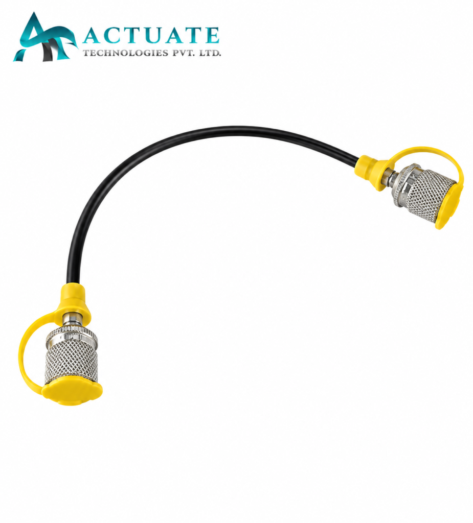 Test Point Hoses and Assemblies with flexible hose and protective connectors