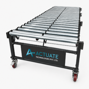 Industrial Gravity Roller Conveyor by Actuate Technologies Pvt. Ltd. for Material Handling